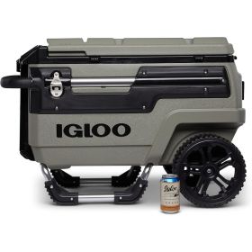 Premium Trailmate Wheeled Coolers 70 QT, Insulated Portable Cooler with Heavy Duty Wheels, 112 Can Capacity